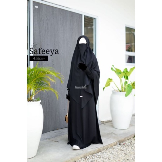 Shafeeya Set Gamis Syari Polos Dewasa by Khizaanah Sunnah