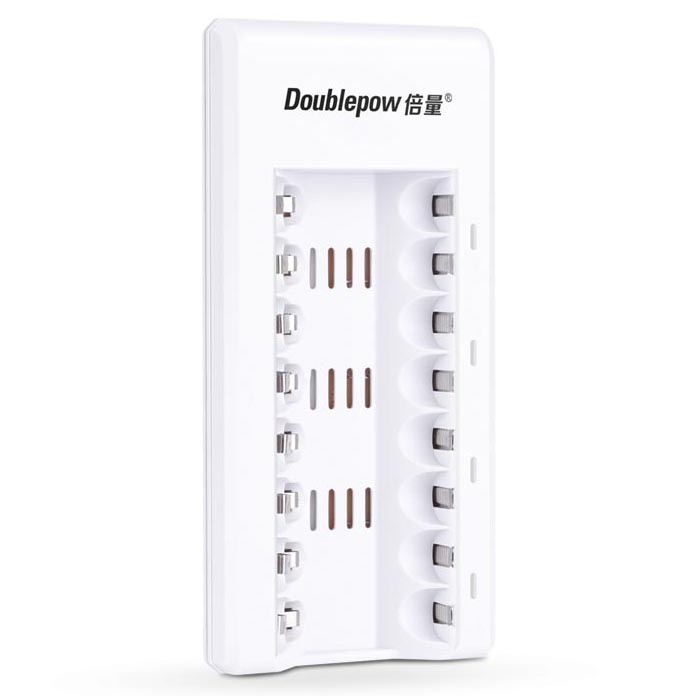 G8A doublepow charger baterai 8 slot for aa/aaa - dp-k18 - white Or-i
