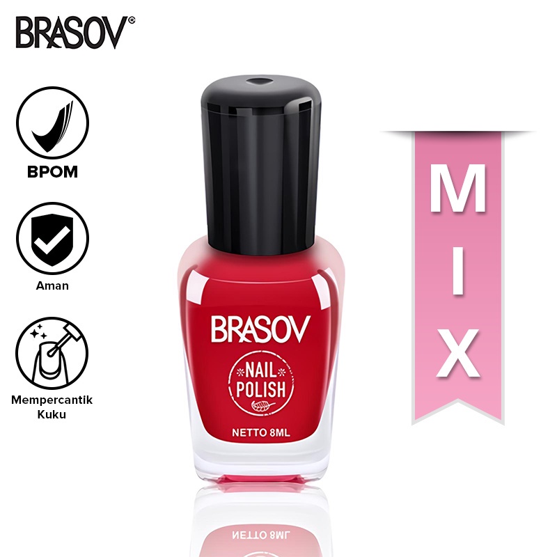 [Bisa Pilih] BRASOV Kutek Cat Kuku 8 ML Nail Polish MIX