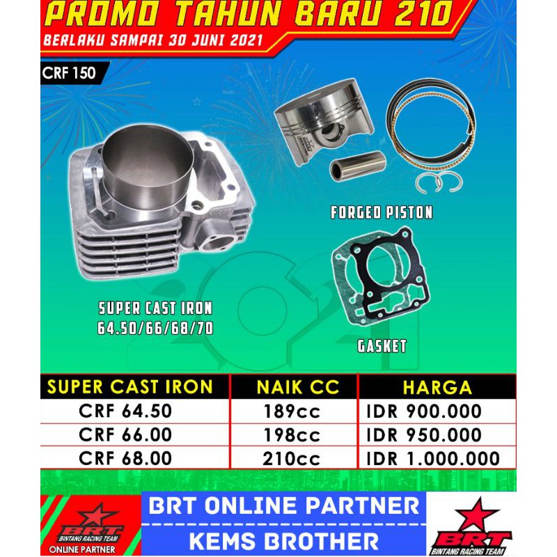 BLOK CRF BRT PISTON 64.5MM 66MM DAN 68MM