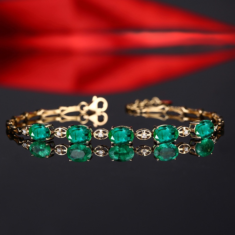 Gelang Emerald 18k Gold Bahan Stainless Warna-Warni