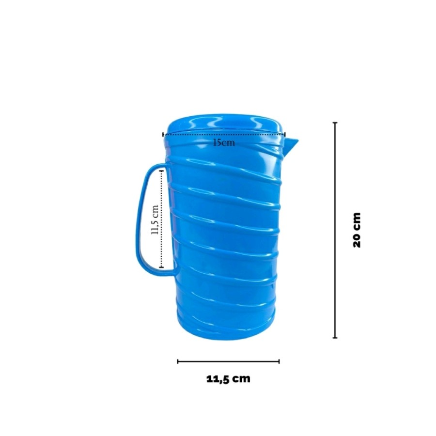 Teko Air Minum Bahan Plastik 1.5L Water Jug Salur Warna Pastel Ceret A