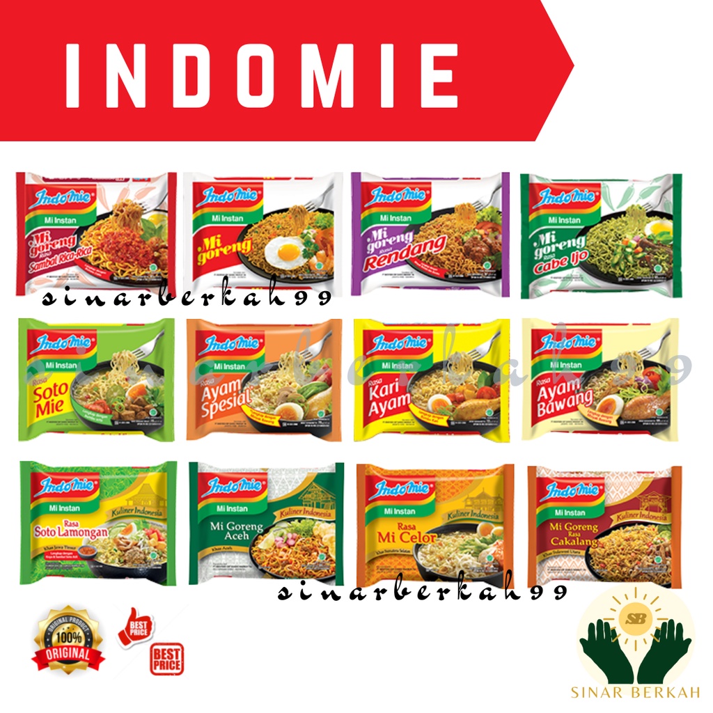 

Indomie Mie Instant Satuan All Varian Goreng dan Kuah