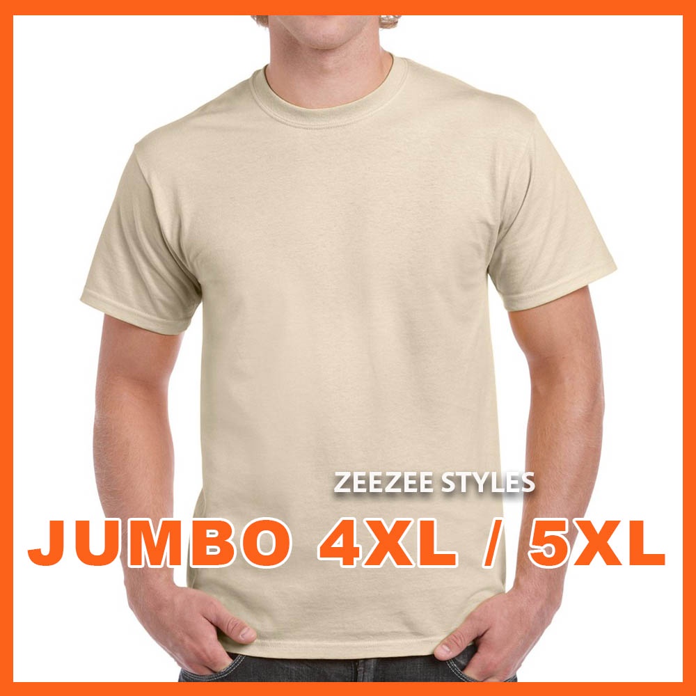 Kaos Polos Jumbo XXXXL XXXXXL Pria Wanita Oversize Tangan Pendek Coklat Susu