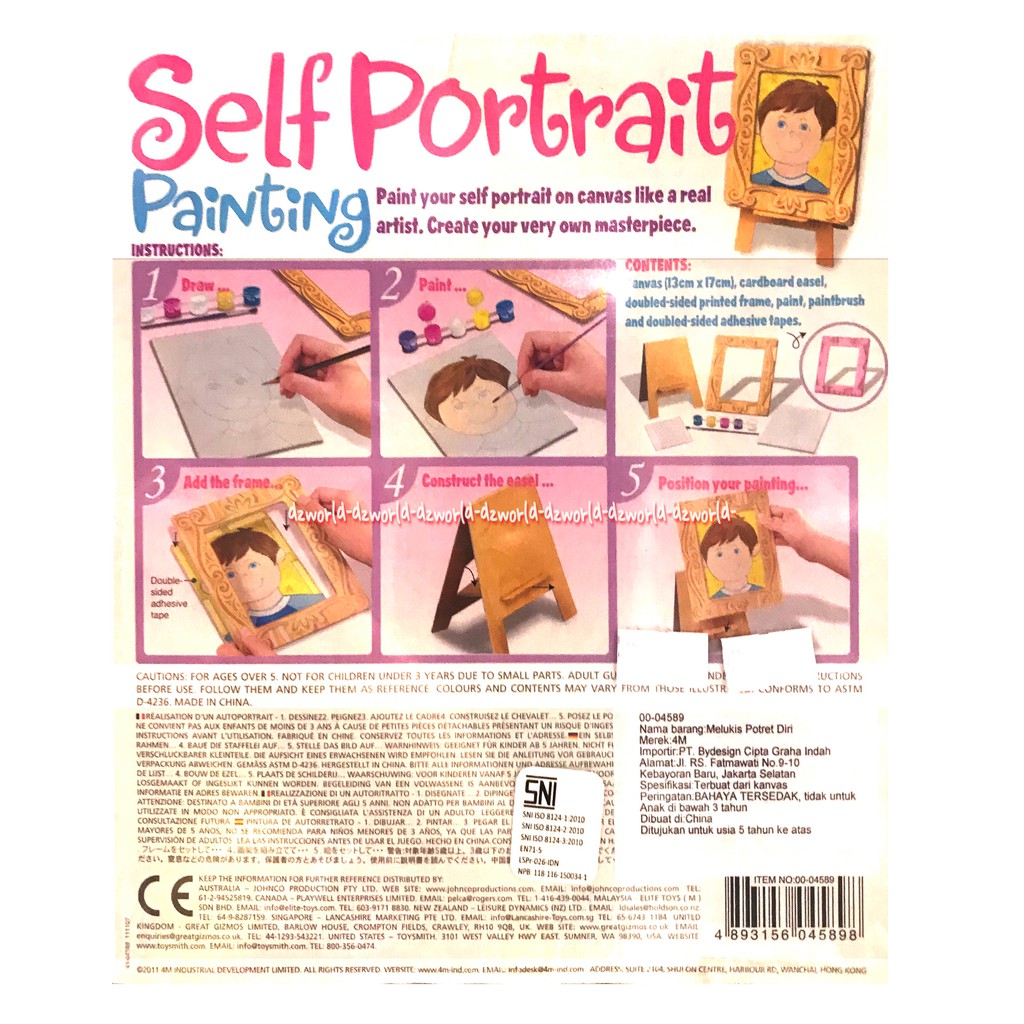 Self Portrait Painting 4M Real Canvas belajar menjadi seniman dengan membuat karya sendiri