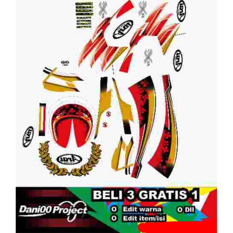 water decal helm arai motif nakagami(BUKAN STIKER)