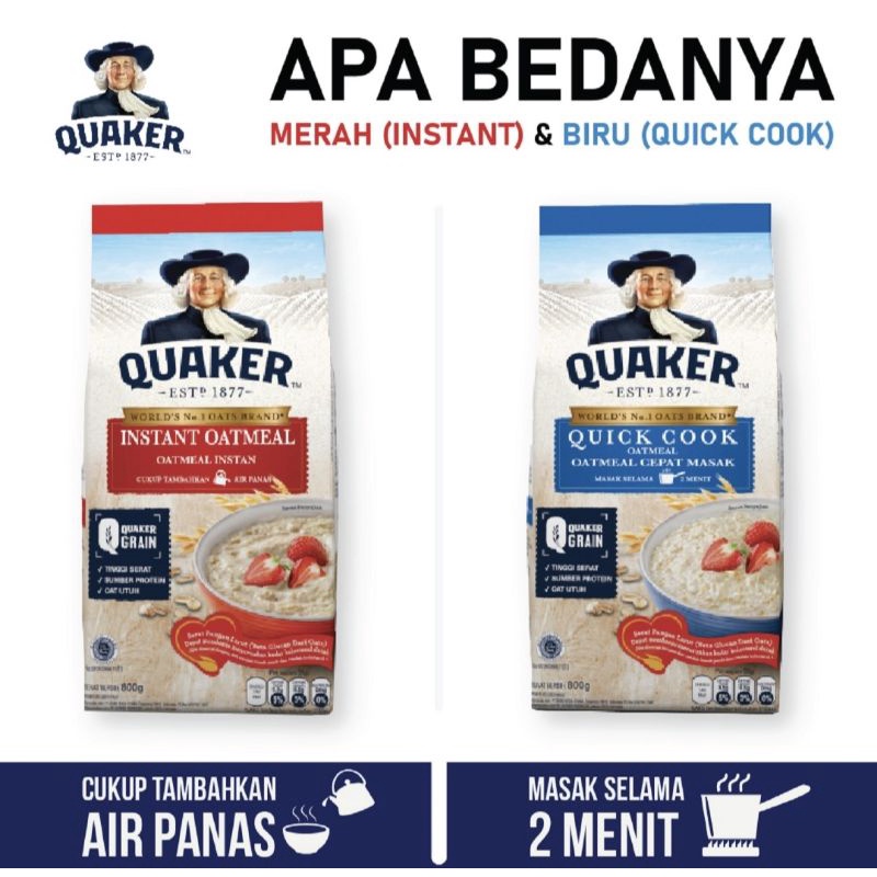 Quaker oats instan quick oatmeal 800gr