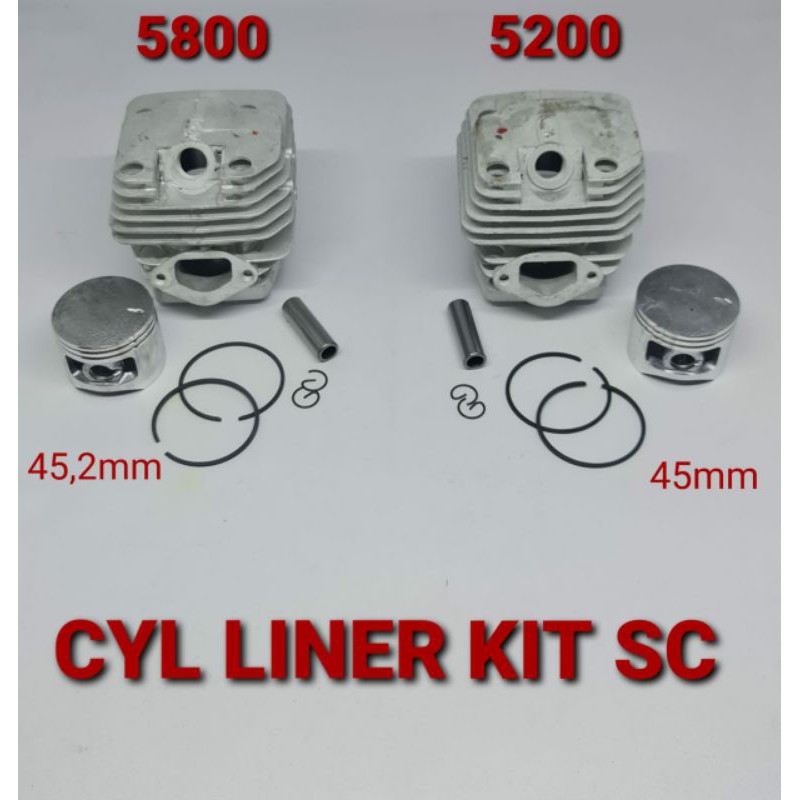 Cylinder silinder Block Blok Komplit Mesin chainsaw Sinso Mini 5800 5200