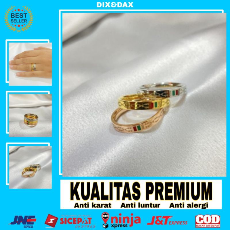 Perhiasan Cincin Tumpuk Titanium Xuping Aksesoris Fashion Wanita Korea Asli Murah Anti Karat COD D6