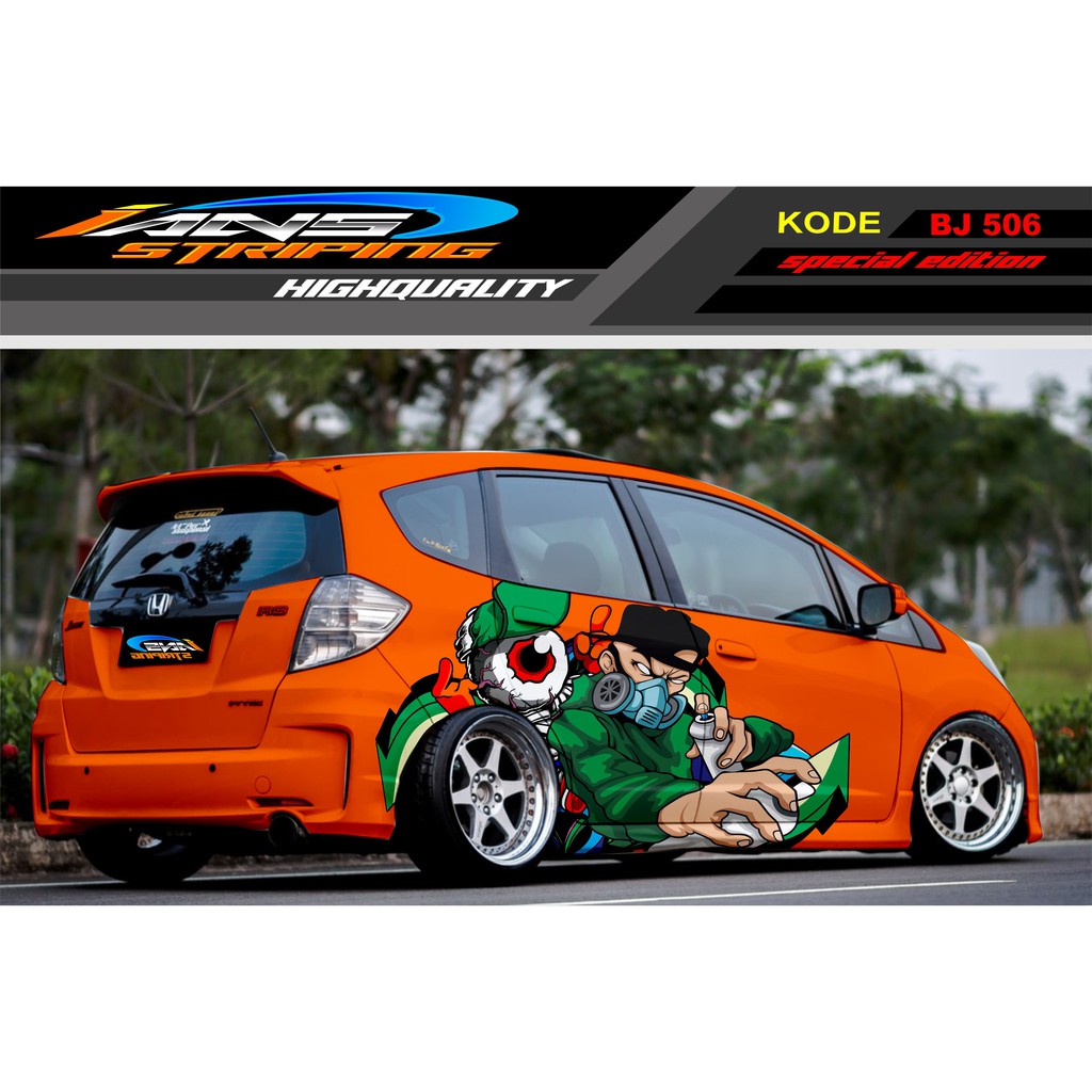 DECAL STICKER MOBIL JAZZ BRIO AGYA YARIS VIOS / STIKER VARIASI MOBIL TERBARU / STIKER MOBIL