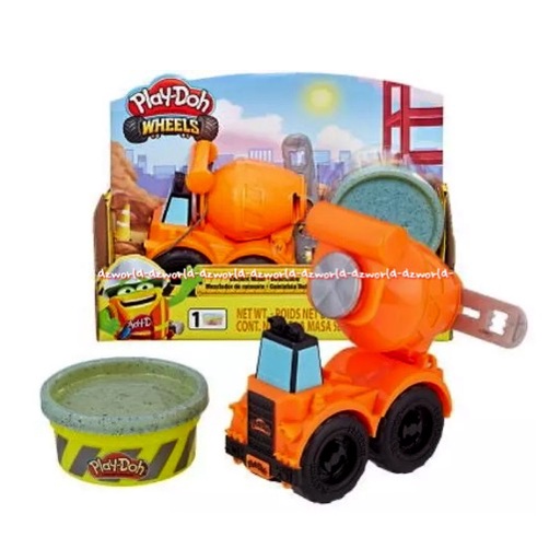 Play-Doh Wheels Cement Mixer Truck Mainan PlayDoh Mobil Truk Semen Mobil Molen Mobil Pengaduk Semen Orange Playdoh