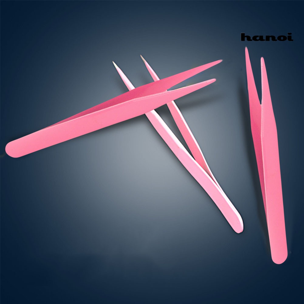 HQTM_Curved Straight Stainless Steel Tweezers False Eyelash Rhinestone Nipper Picker