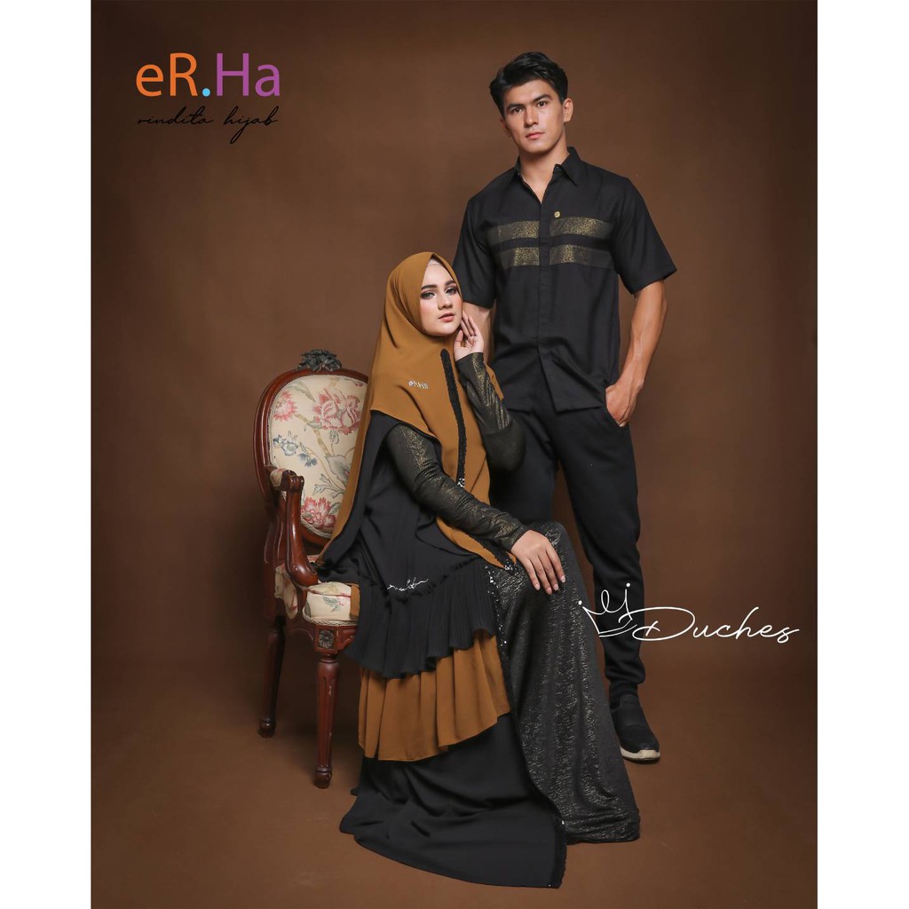 [ER.HA] GAMIS SYARI / DRESS SET MEWAH ORIGINAL " DUCHES " By Rindita hijab / Erha