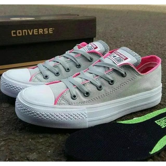 Converse Ct Size 36-40 Sepatu Wanita Sneakers Casual Pink Blue Abu - Fuchsia, 36