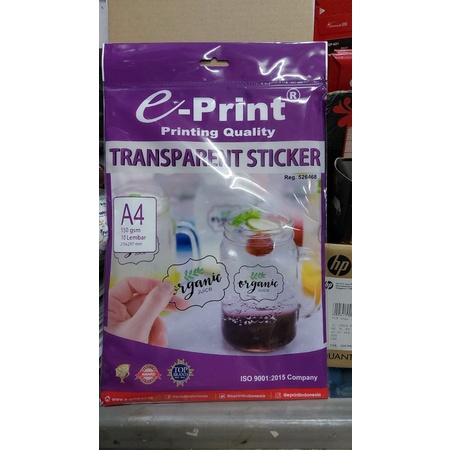 Photo Transparent Stiker E print