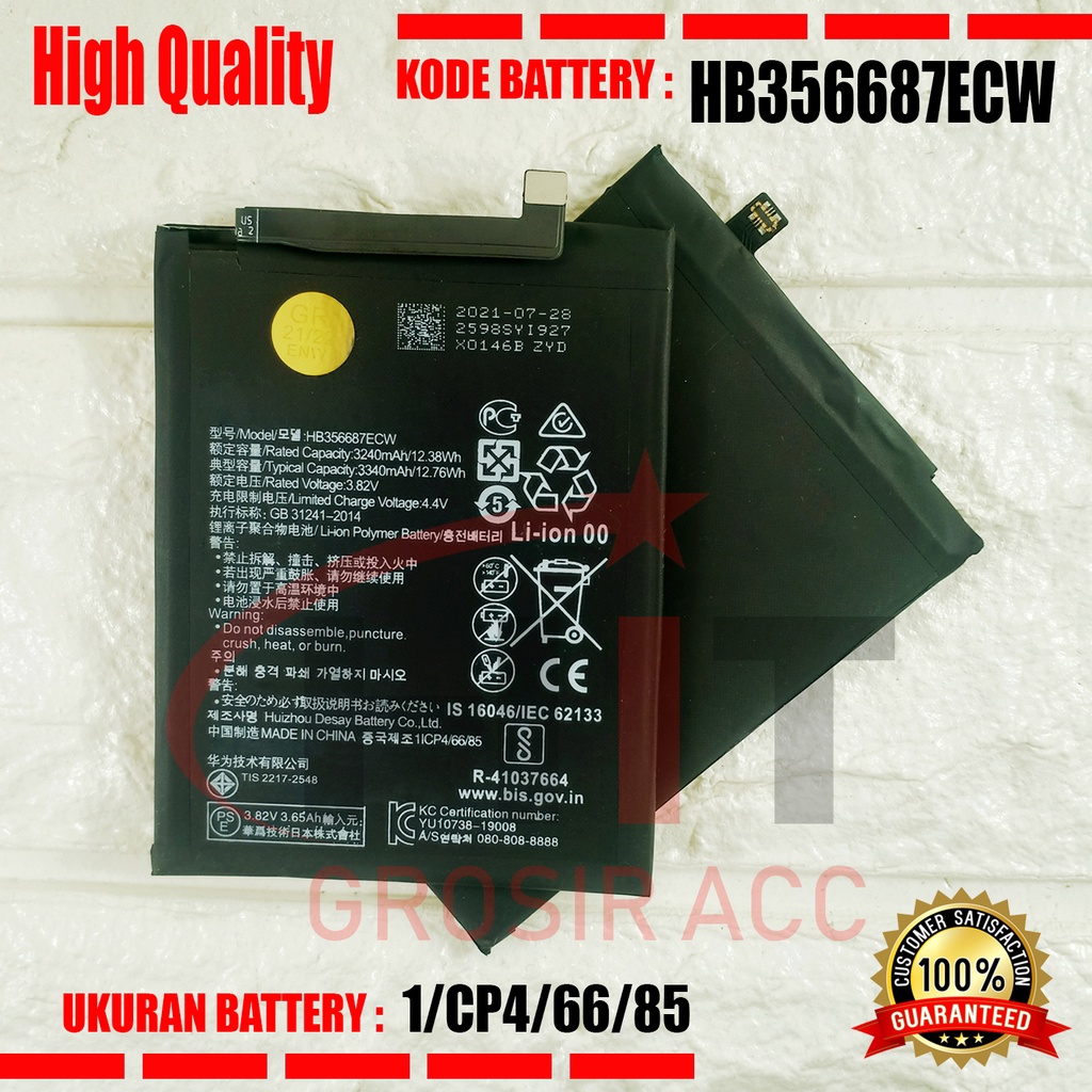 Baterai Battery HB356687ECW For Huawei Mate 10 Lite, NOVA 2 Plus, Nova 2i, Honor 9i, Huawei G10, Honor 7X