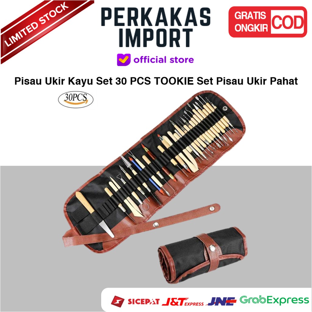 

Pisau Ukir Kayu Set 30 PCS TOOKIE Set Pisau Ukir Pahat Tembikar Clay Pottery Sculpting - KSJ-13