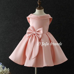 Dress Dfefe Sexy Bow Peach Size: 4-9Y | Dress Pesta Anak | Dress Anak Import