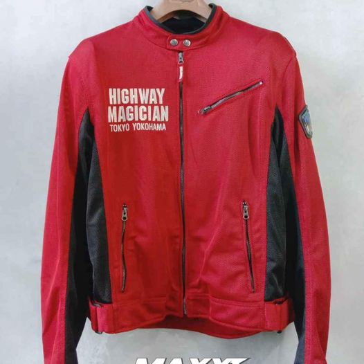 Jaket motor yellow corn - Red Titanium