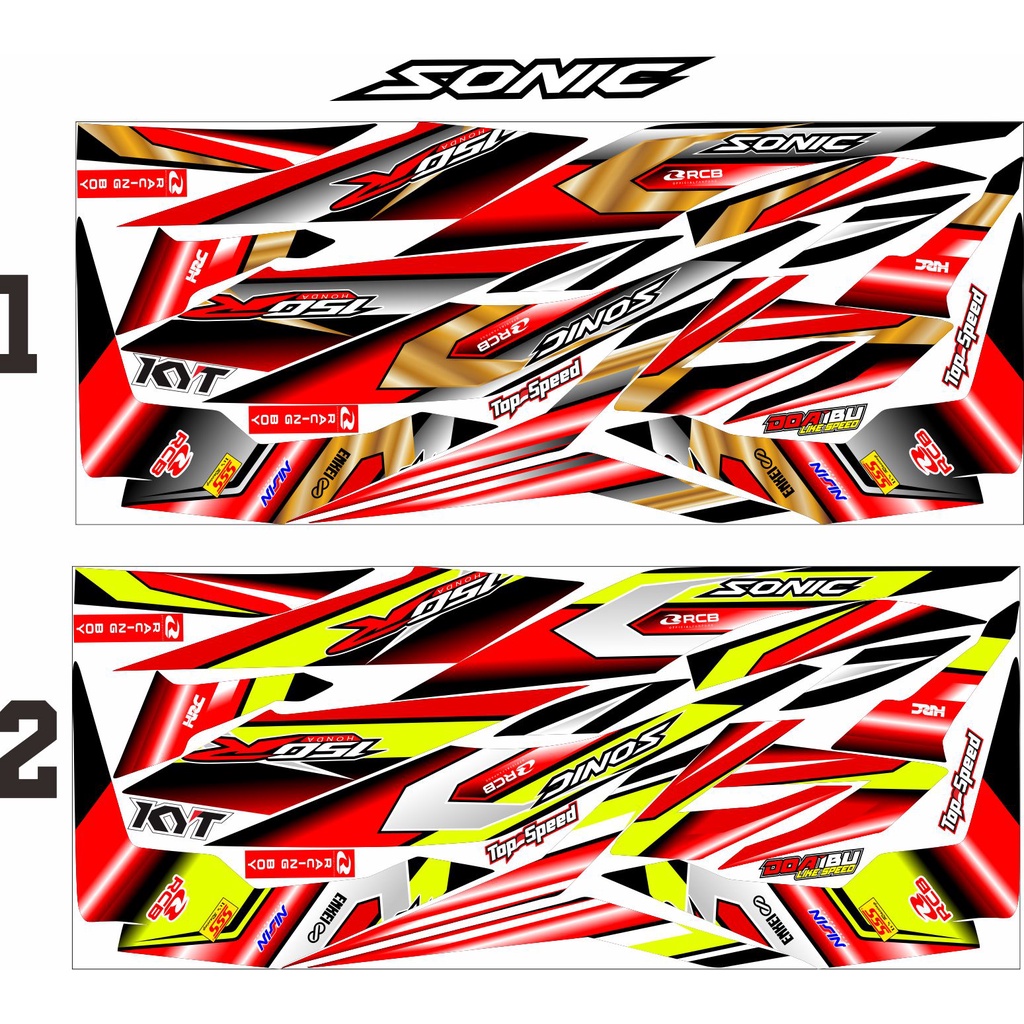 DECAL MOTIF / COD-STRIPING/ CUSTOM MOTOR SONIC OLD MOTIF RACING NEW/STICKER VARIASI MOTOR SONIC OLD 