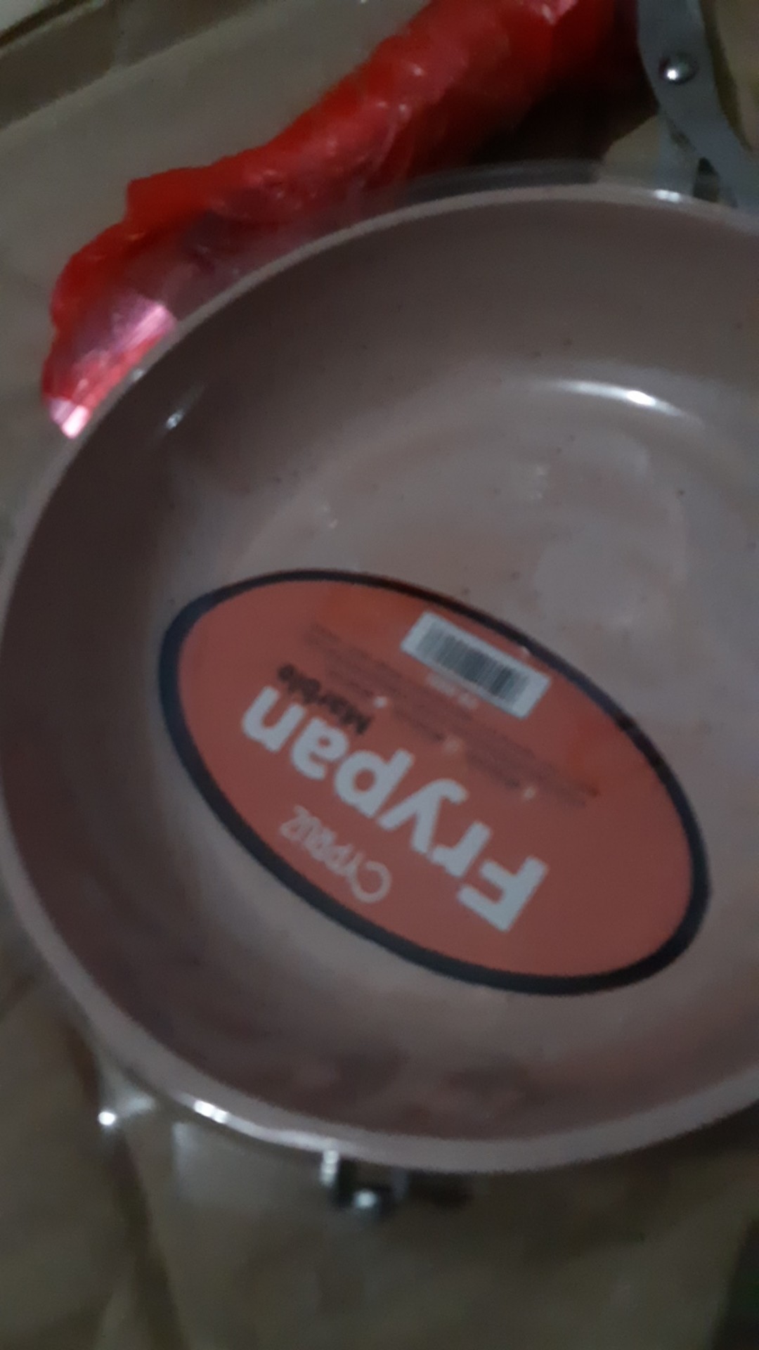 Cypruz Fp0691 14cm Pink Mini Fry Pan Gagang Kayu Marble Coating Penggorengan Panci Fry Wok Kuali