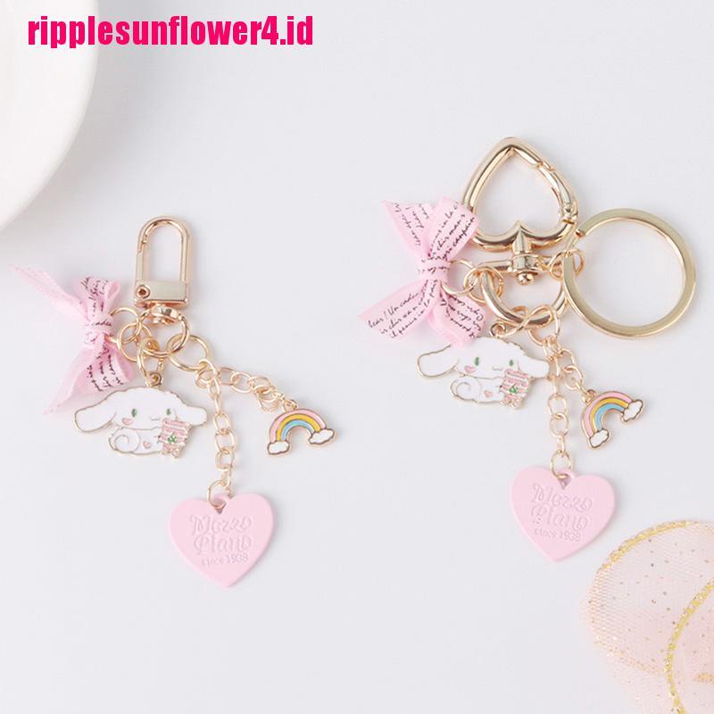 Gantungan Kunci Bentuk Pelangi Pink Rosette Untuk Dekorasi Tas