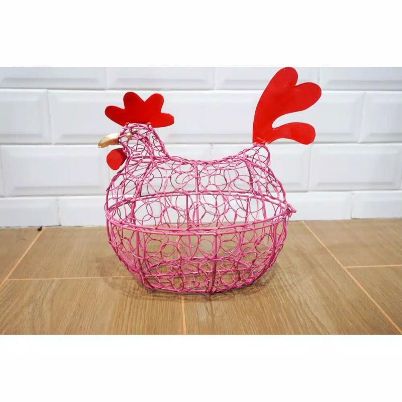 KERANJANG TELOR AYAM MERAH MUDA TUTUP TENGAH MUAT 15 TELOR HIGH QUALITY