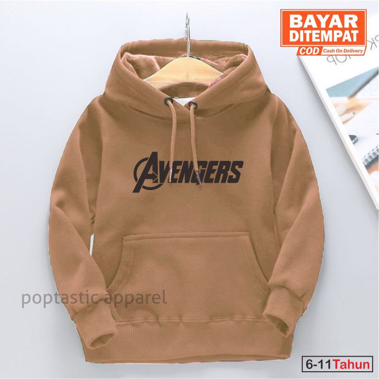 AVENGERS MARVEL Jaket Distro Sweater Hoodie anak Laki-laki perempuan LOGO FLEECE TEBAL