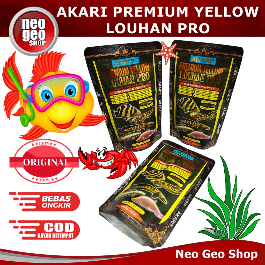 AKARI PREMIUM YELLOW LOUHAN PRO Makanan Ikan Channa Predator