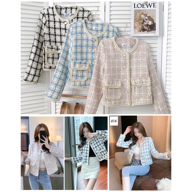 Blazer import tweed Grosir Pgmta Kode 816 serian isi 3 pcs