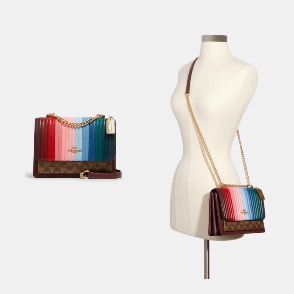 Jual Coach 1446 Klare Crossbody with Rainbow Linear Quilting Khaki