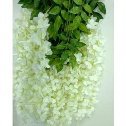 Terlaris Wisteria Jumbo - 512 Bunga Juntai Bunga Rambat Bunga Juntai Artificial - Putih <