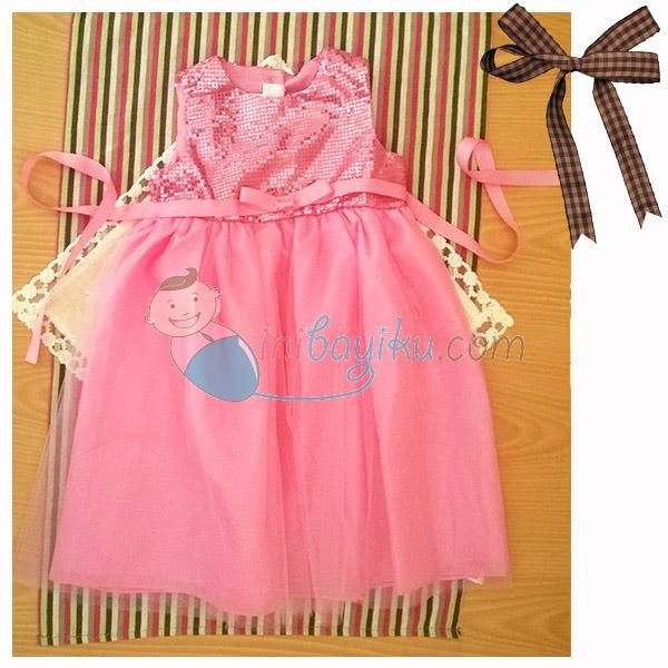 Bonnie jean Mote Dress Color Pink For Girls Age 4YR - 5YR