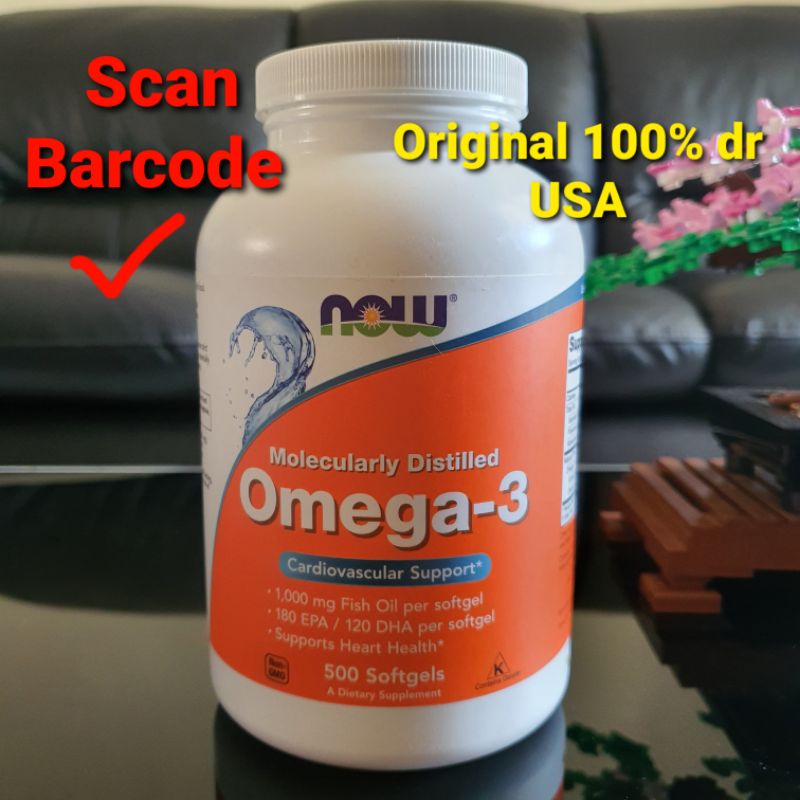 NOW - Omega 3 , 500 softgels (Asli 100% dr USA)