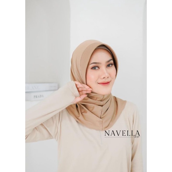 Hijab Bergo Instan Bahan Jersey Tebal dan Adem Warna Mocca