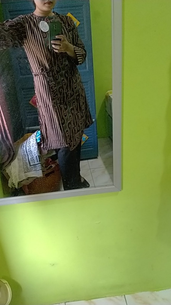 Batik Tunik Shibori Jumputan Terbaru Size S-3l / Hrb026 Yelbor Navbor / Biru Putih / Original..