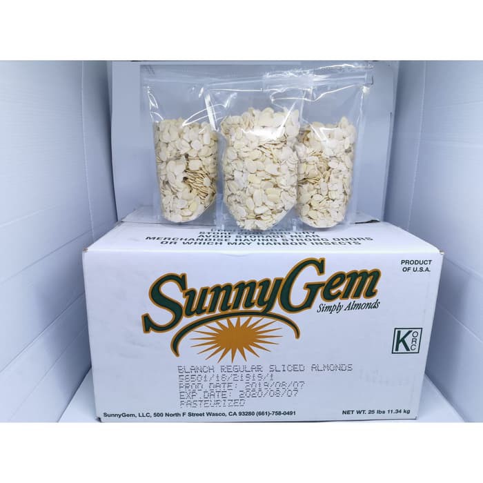 

SLICE ALMOND IRISAN KACANG ALMON SUNNY GEM USA 250gr