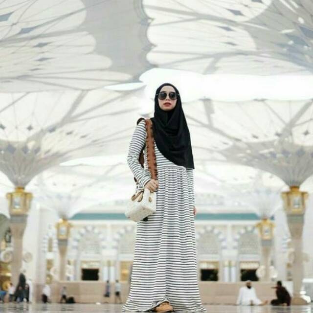 Gamis kaos sailor stripe dress