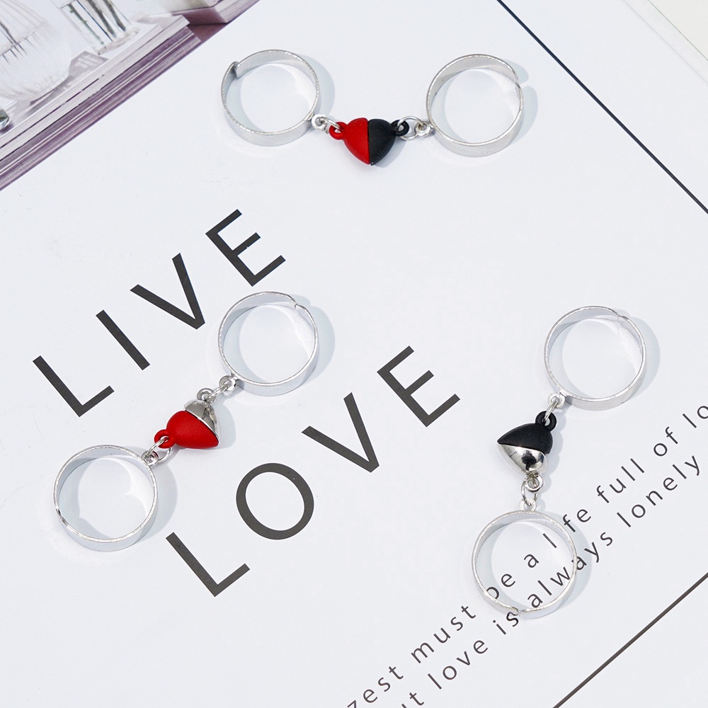 2pcs Cincin Pasangan Magnetik Adjustable