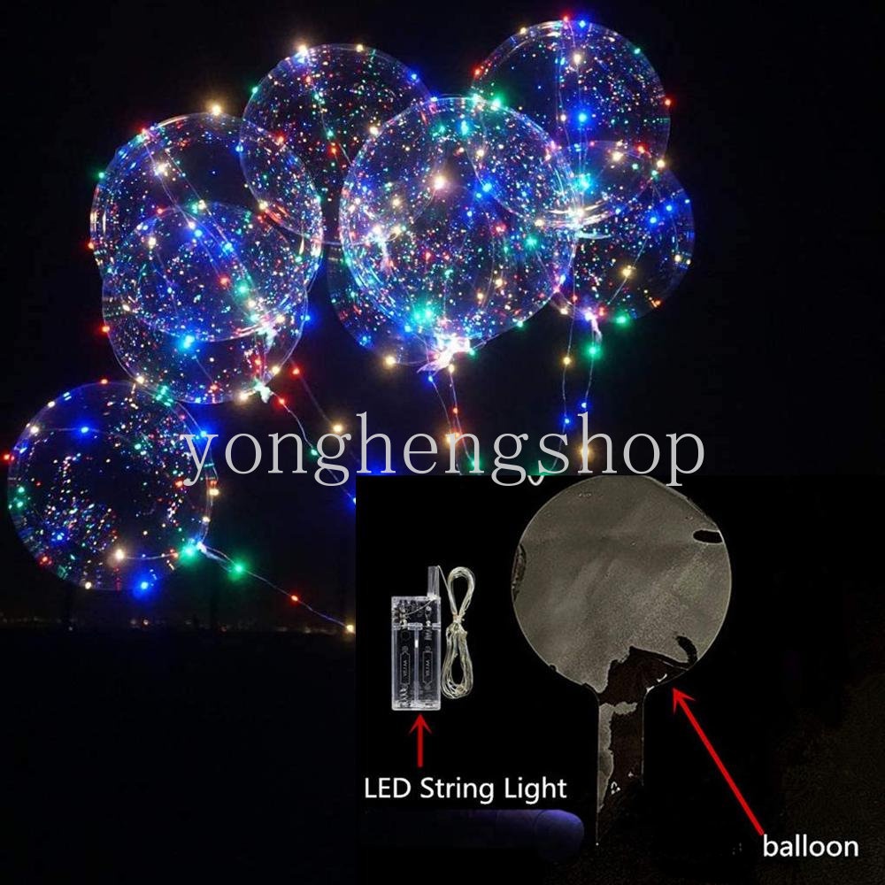 1 Pc Lampu String LED Bentuk Balon Bobo Transparan Untuk Dekorasi Pesta Ulang Tahun