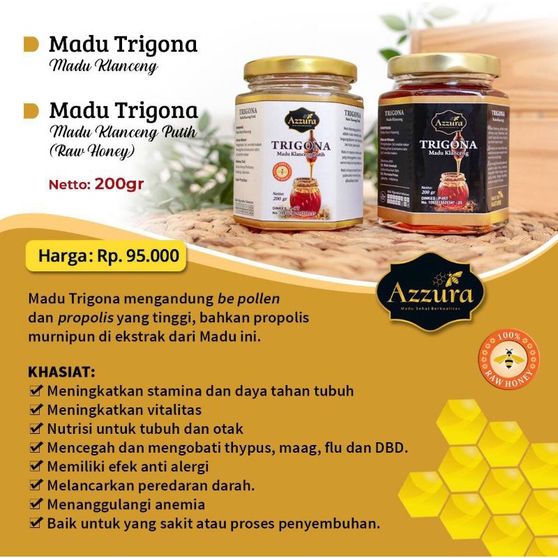 

MADU TRIGONA AZZURA @200 gr & 350 gr ORGANIC ORIGINAL MURNI 100% RAW HONEY
