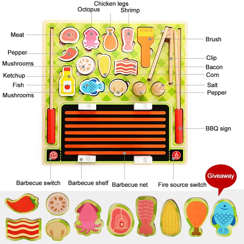 Wodden Kitchen Cut Mainan Masak Masakan Mainan Dapur Anak Mainan Kayu Wooden Toys 183-19