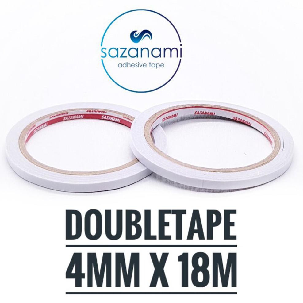 

TERMURAH ROLL 1 ROLL DOUBLE TAPE 4MM X 18M SAZANAMI DOUBLE TAPE KERTAS ACRYLIC 1 ROLL