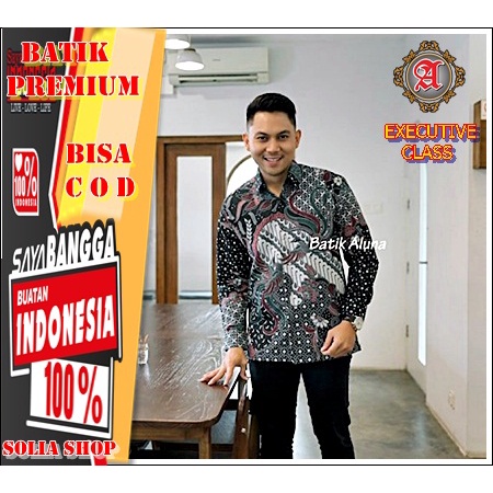 W102 Baju Batik Pria Kemeja Undangan Pesta Kerja Lengan Panjang  Premium Original