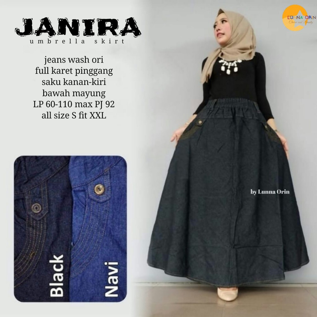 JANIRA SKIRT ROK KLOK JEANS ORI BR