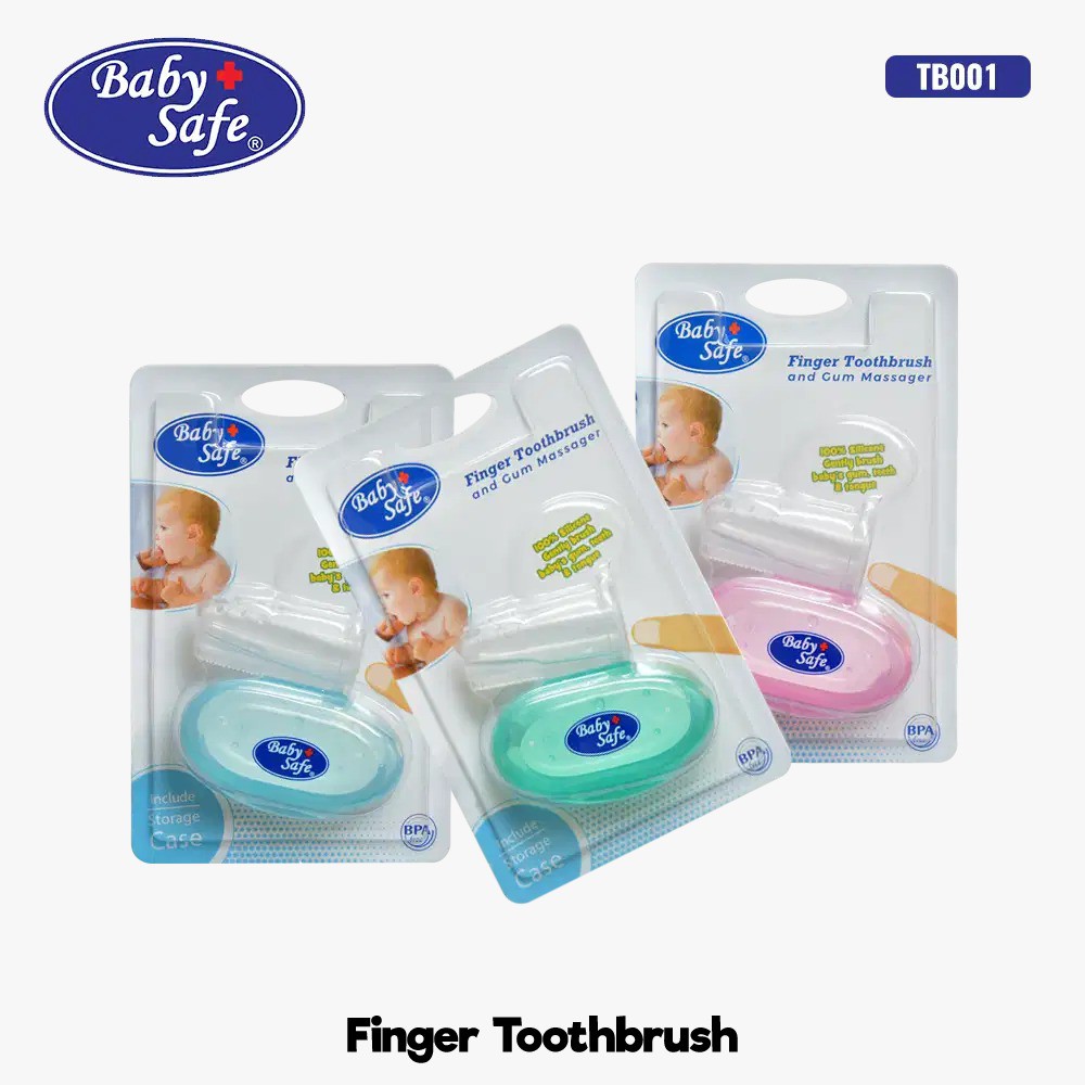 Baby Safe TB001 Finger Tooth Brush (Sikat Lidah Bayi)