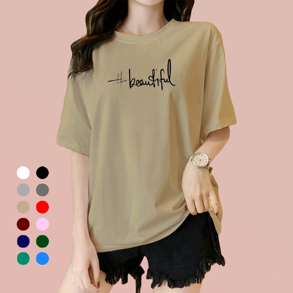 Kaos Wanita Beautiful / Kaos Soft Katun / Atasan Wanita - Pria (Unisex)