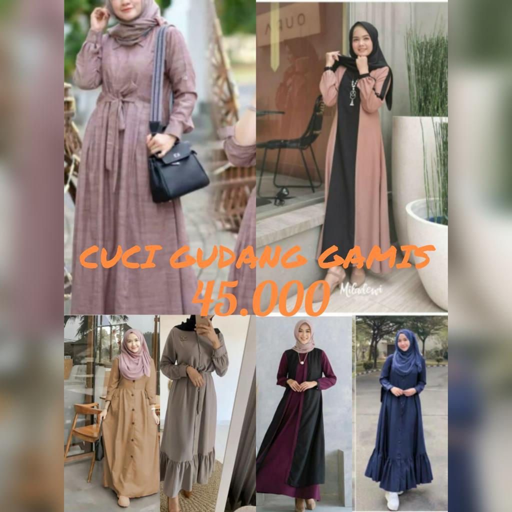 CUCI GUDANG BAJU GAMIS/ATASAN/CELANA/DRESS/TUNIK !! PAKET USAHA BAJU MUSLIM // PAKET USAHA DASTER