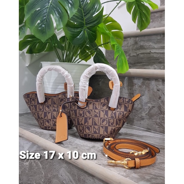 SALE TAS BONIA TOTE MINI MONOGRAM ORIGINAL 100%