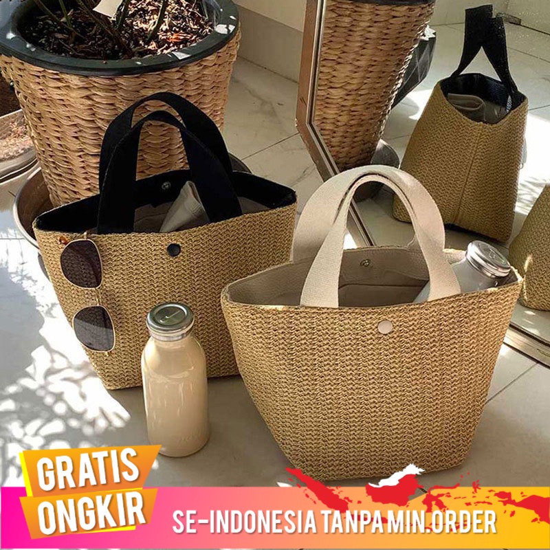 Tas Wanita In 2019  Pantai  Pantai Liburan   Pastoral Tas Retro Portabel Jerami Menenun Tas Wanitaar